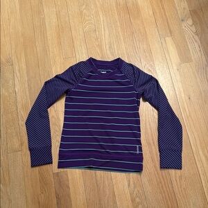 Purple Striped Workout Shirt